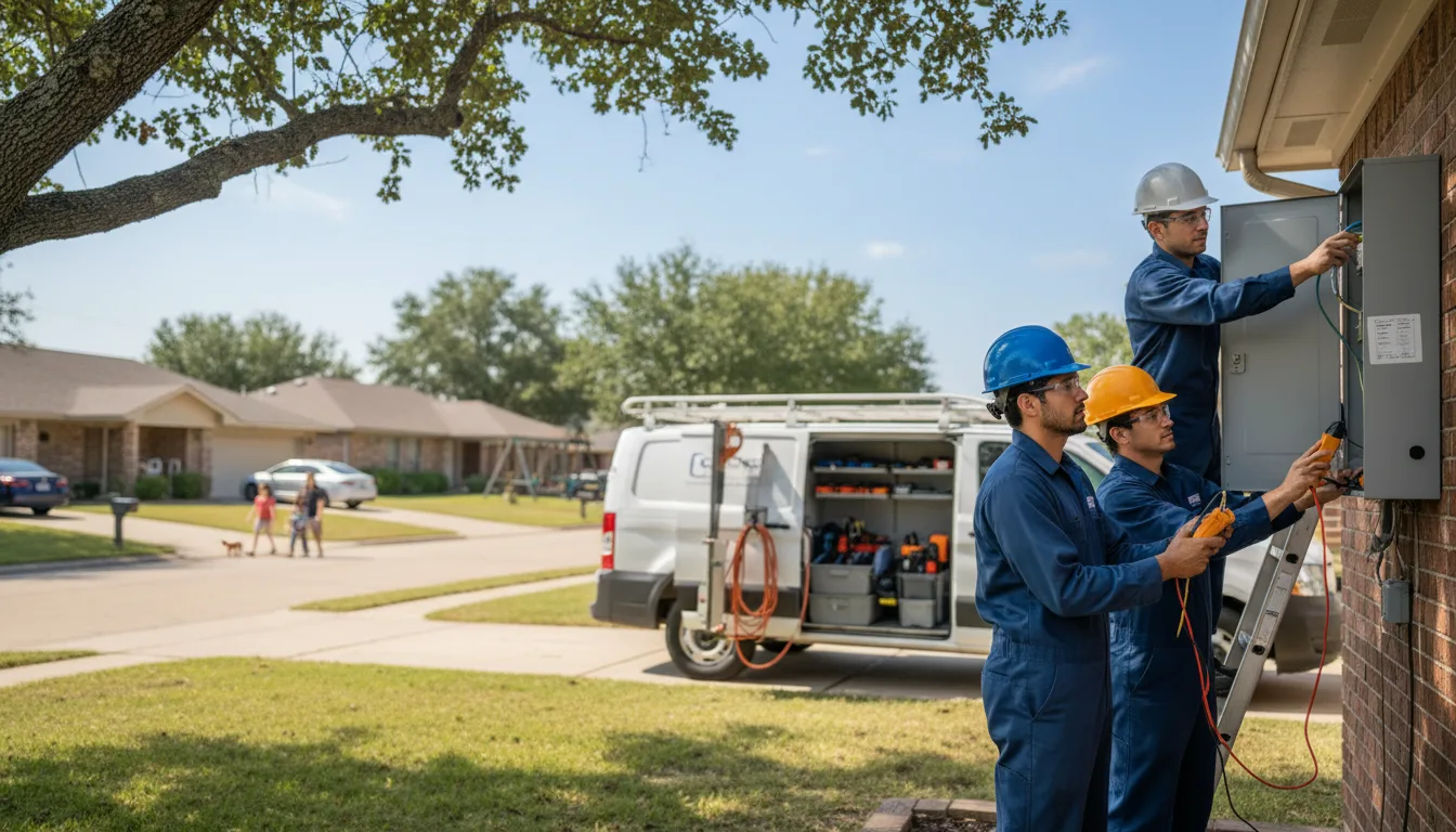 Certified electrician providing emergency electrical services in Aubrey, AR